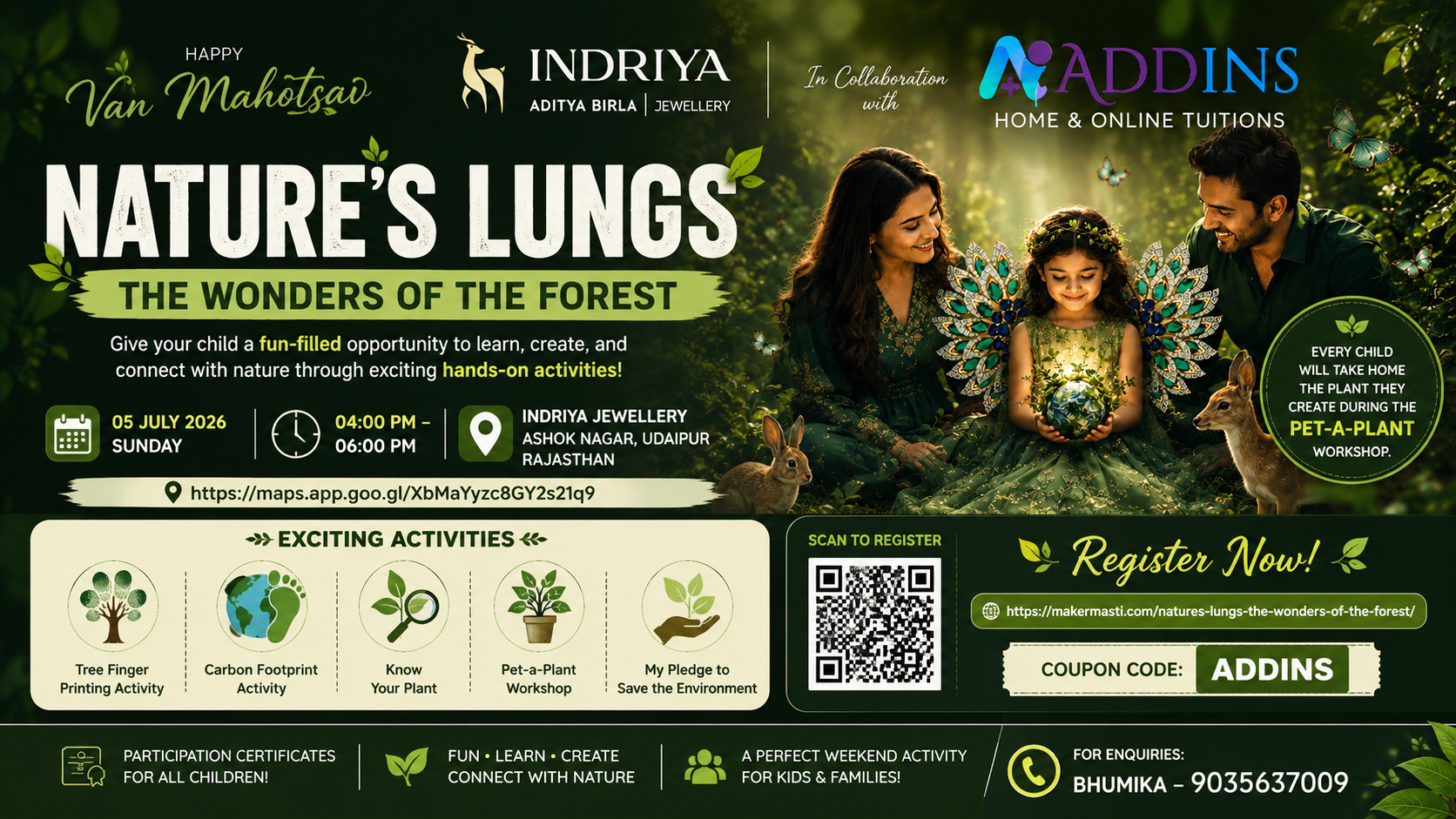 Kids Nature Workshop in Udaipur | Add-Ins Education & Indriya Jewellery